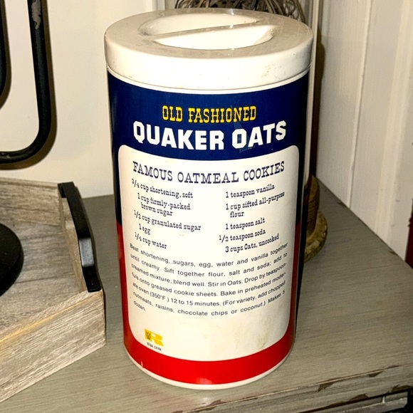 Vintage Quaker Oats Ceramic Canister/Cookie Jar/Container with Lid - Picture 2 of 2